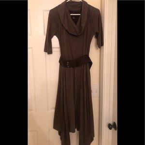 Brown asymmetrical dress